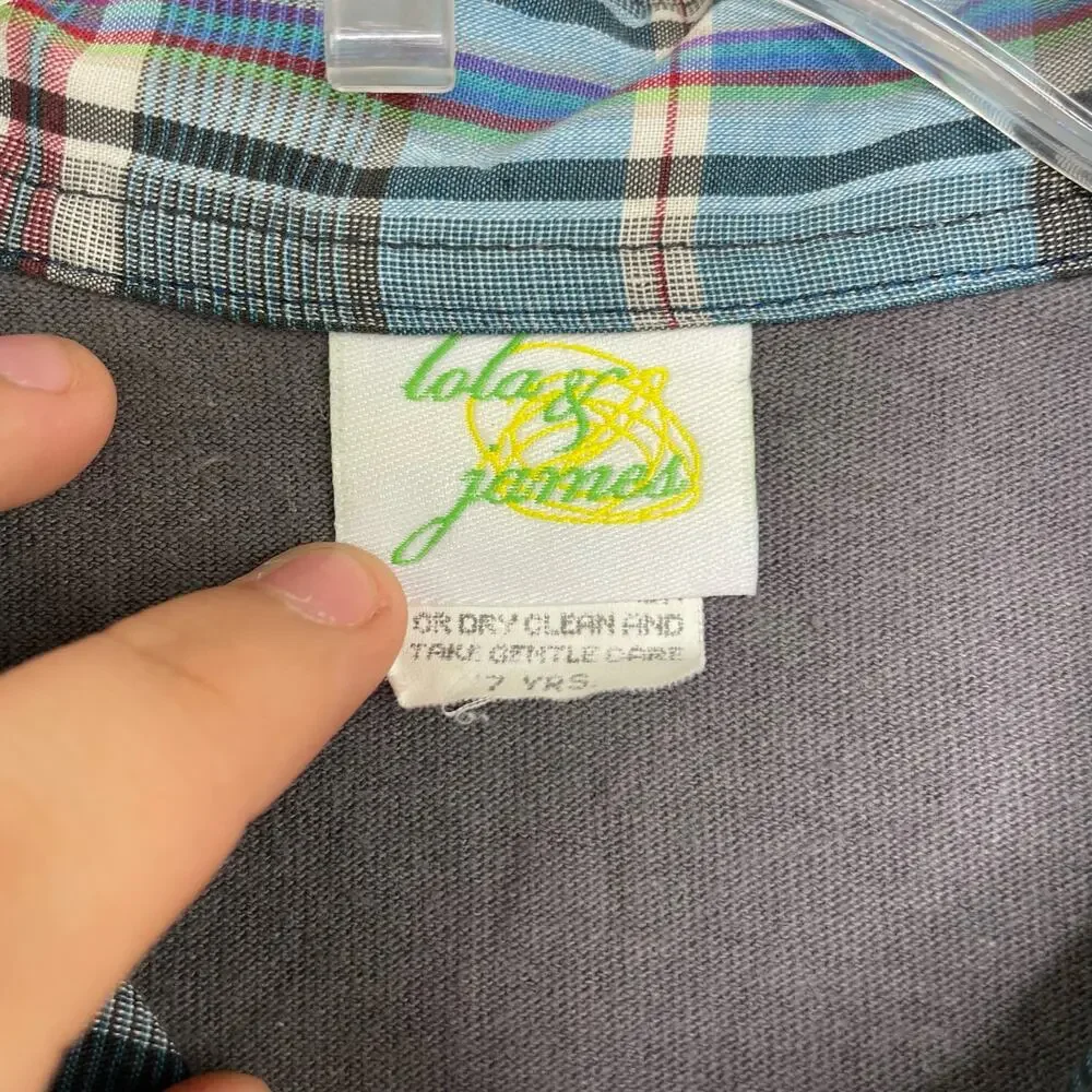 Recycled Lola & James Bon Jovi boy's layered shirt/plaid boys size 7 yrs.